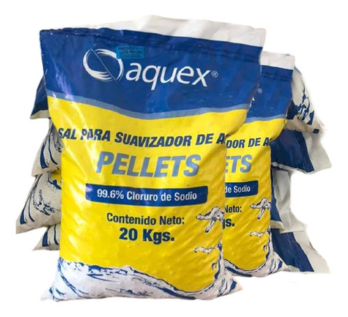 Paq De 2 Bultos Sal En Pellets Para Suavizadores Marca Aquex