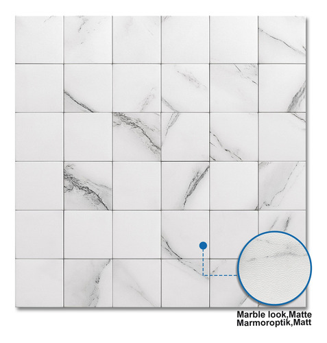 Azulejos De Pared Autoadhesivos Mármol Blanco 5 Mmg