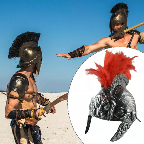 Casco Romano Vintage Con Casco Medieval, Disfraz Plateado