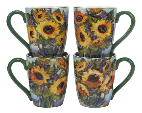 Ramo De Girasol Internacional Certificado 20 Oz. Tazas, Jueg