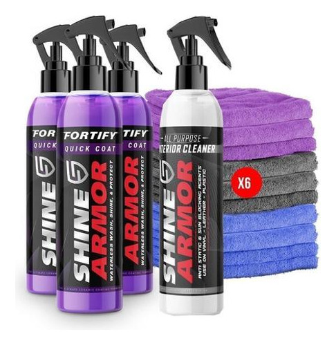 Kit 3 Fortify Shine Armor Lava Encera + 1 Interior Cleaner