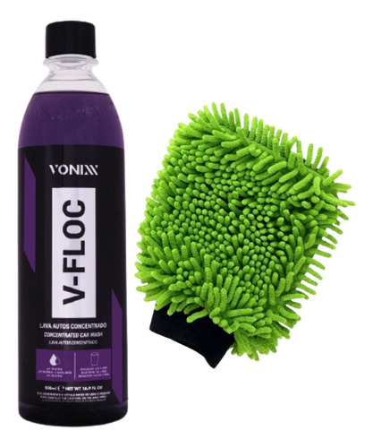 Kit Lavagem De Carros E Motos V-floc + Luva De Microfibra