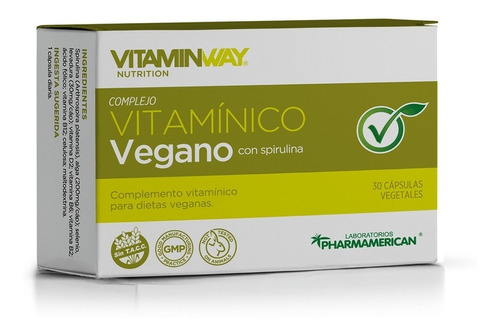 Complejo Vitaminico Vegano - B12 + Spirulina + Selenio X30