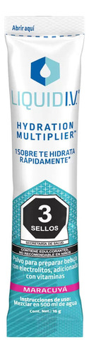 Electrolitos En Polvo Maracuya Liquid I.v. 30 Pz De 16g C/u