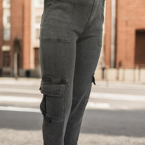 Pantalón De Mezclilla Mujer Con Bolsas Laterales Jw007