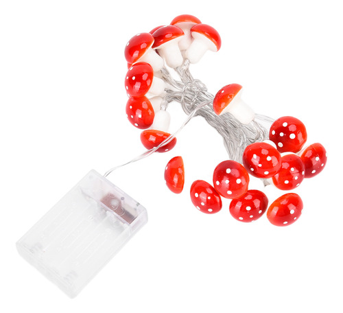 Cadena Led Muschroom Dedor De 7,2 Pies Y 20 Pulgadas, Roja,