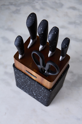 Juego De Cuchillos Cocina Taco De Madera & Granite 5 Piezas