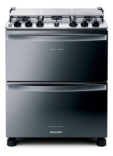 Fogão de chão BFD5N 5 queimadores inox Brastemp 220V