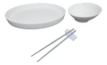 Comprar Set X4pz Plato Salsero Ceramica Palitos Chinos Bazar Sushi