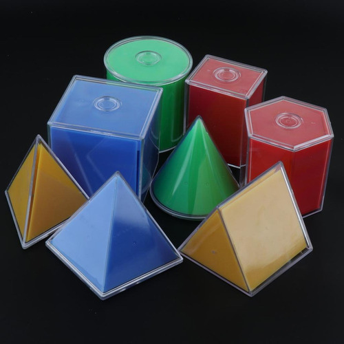 8pcs Sólidos Geométricos Geometria Matemática Formas