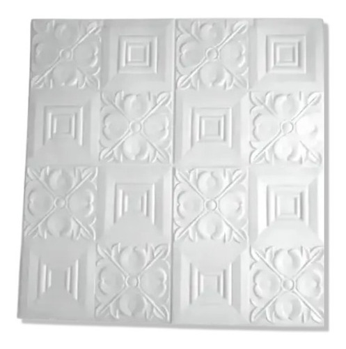 Lamina 3d Panel Para Cielo Mosaico Blanco 70x70