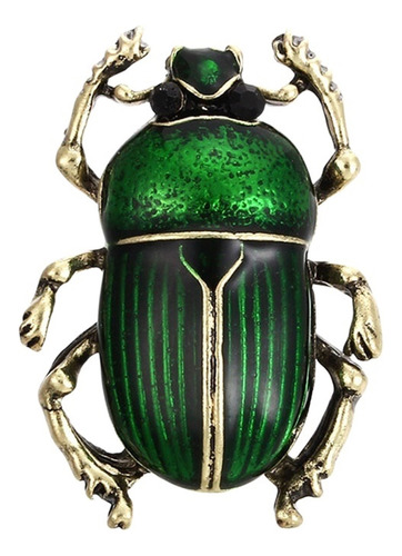 Vintage Broches De Escarabajo Esmalte Verde Púrpura Insecto