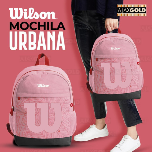 Imagen 2 de 10 de Mochila Urbana Deportes Impermeable Porta Notebook Wilson