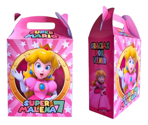 Caja Para Dulces O Sorpresa Personalizadas Princesa Peach X6