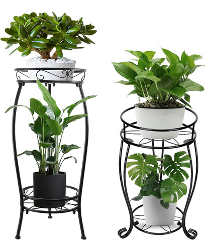 Soporte Plantas De Metal De 2 Piezas Interiores/exterio...