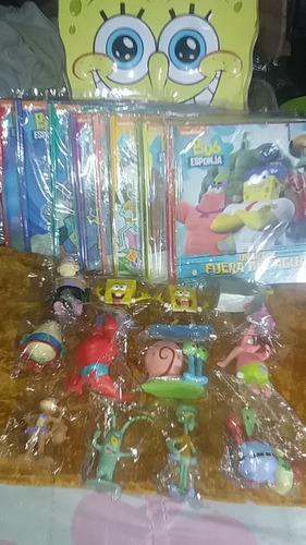 Coleccion De Muñecos Bob Esponja Mas Libro En Caja Metálica