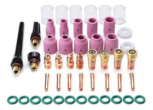 33pcs Tig Soldadura Kit Antorcha Stubby Tig Gas Len #4 #12 V