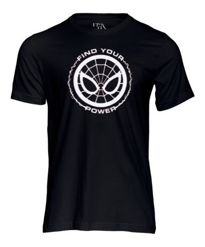 Playera Cara Mascara Spiderman Find Your Power. Hombre Araña