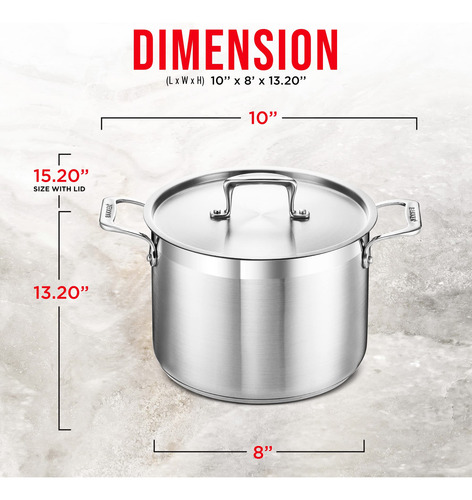 Olla De Inducción Resistente Con Tapa Y Asas Remachadas 8