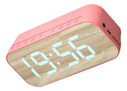 Reloj Despertador Con Altavoz Bluetooth Digital Oficina Rosa