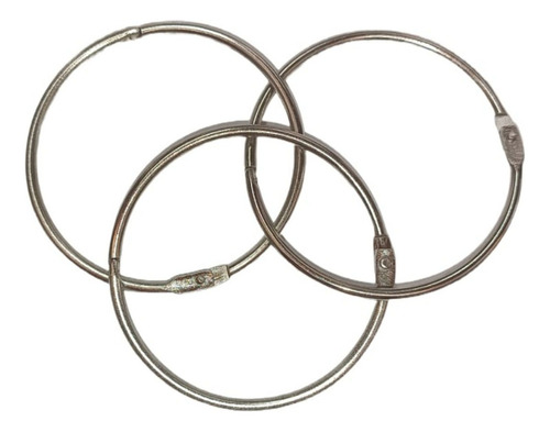 Aros Metalicos Para Carpetas 70mm X 3 Unidades Color Plateado