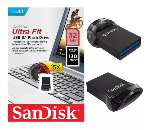 Pendrive SanDisk Ultra Fit 32GB 3.1 Gen 1 negro