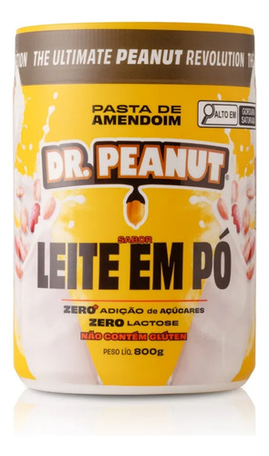 Pasta De Amendoim Sabor Leite Em Pó Pote 800g Dr. Peanut