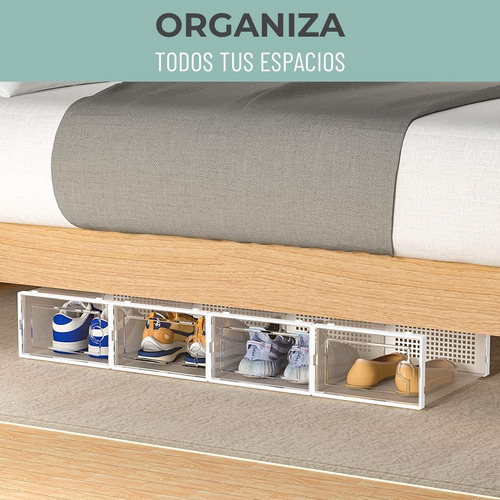Imagen 7 de 9 de Caja Organizadora De Zapatos Set X4 Casatua Apilables Firmes