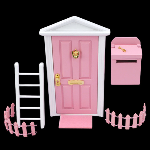Kit De Puerta De Hadas En Miniatura Para Casa De Rosa