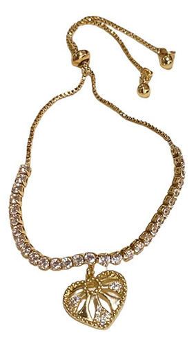 Pulsera Ajustable Zircon Love, A La Moda, Ligera Y Lujosa (1