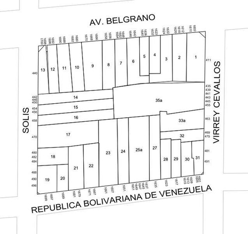 Av. Belgrano Al 1600 Y Solis 8,50 X 30 Corredor Alto 38 Mts Y 2 Retiros
