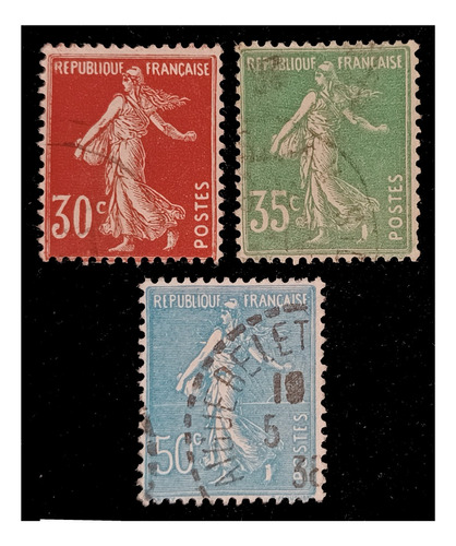Francia Ordinarias 1937 Us. Yv. 360/62