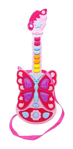 Guitarra Kina Musical Juguete Niña Mariposa  Luces Sonido 