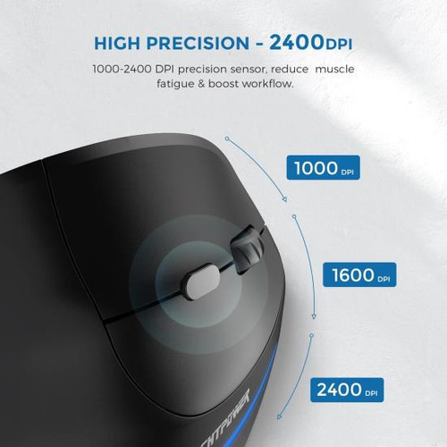 Ratón Inalámbrico Ergonómico Echtpower, Ratón Vertical Con D