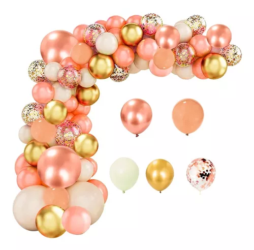 Arco De Globos Retro Celeste Beige Nude Deco Cumpleaños