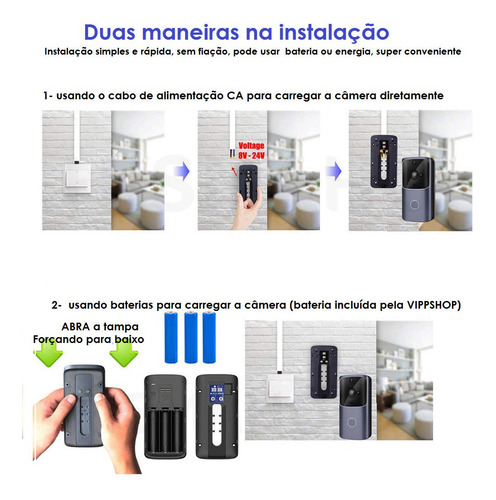 Imagem 9 de 10 de Vídeo Porteiro Sem Fio Wi-fi Vídeo+caixinha Dingdong