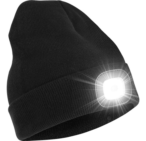 Gorro De Punto Luz Led Recargable Por Usb Unisex Hombre...