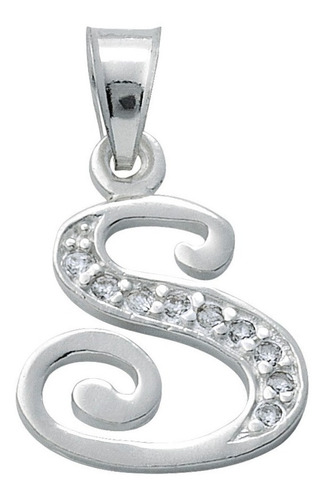 Imagen 18 de 23 de Dije De Iniciales En Plata Con Zirconias 0.925 Mod. 334-356