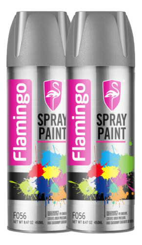 Pintura Aerosol Spray Color Plata Flamingo 450ml