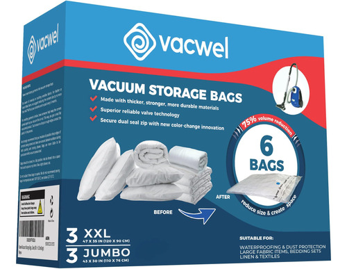 Vacwel Paquete De 6 Variedades - Bolsas De Almacenamiento Al