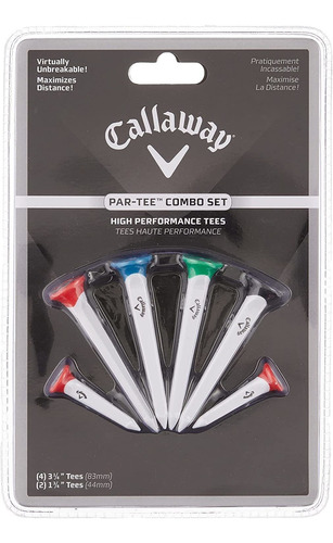 4 Tees De Golf De Plastico Blanco - Callaway Par