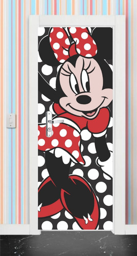 Adesivo De Porta Quarto Infantil Menina Minnie Linda Disney