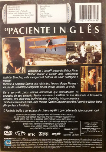 Imagem 2 de 5 de Dvd - O Paciente Inglês
