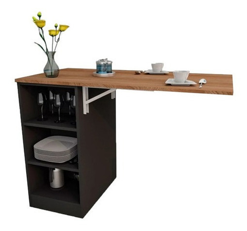 Armario Auxiliar Con Mesa Barra Plegable Desayunador