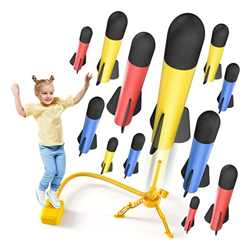 Rocket Launcher For Kids, 12 Foam Rockets And Stomp Lau...