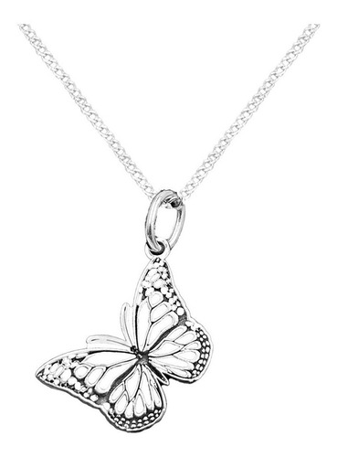 Dije Y Cadena Mariposa Pavonada Grande Plata 925 Envio Grati