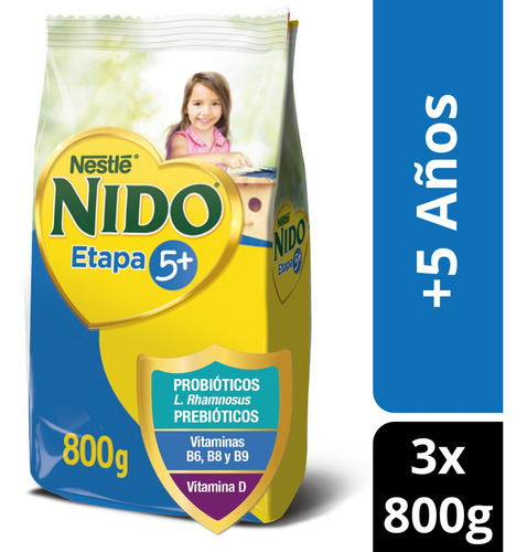 Leche En Polvo Nido® 5+ Protectus® Avanzado 800g X3 Bolsas