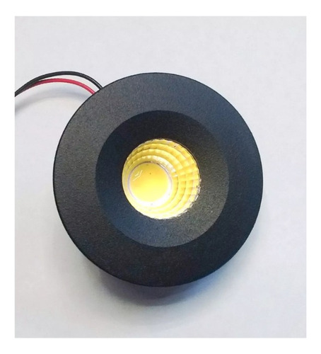 Imagen 1 de 3 de Mini Spot Embutir Led Integrado 3w Luz Calida Negro Mini R