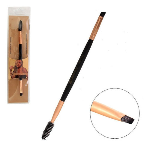 Pincel Maquiagem Duplo Escova Chanfrado Sabrina Sato 17 Cm Cor Preto