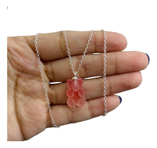 Cadena Dije Plata 925 Osito Gummy Bear Mujer Regalo 